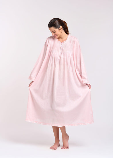 Arabella Long Sleeve Nightie - Pink Gingham