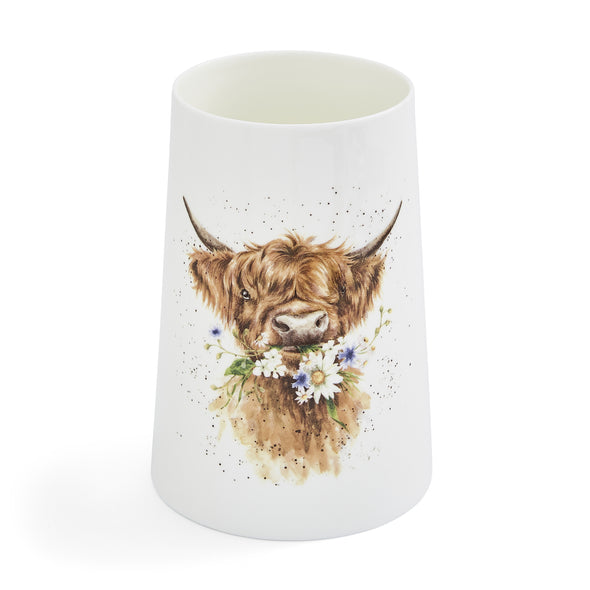 Wrendale 20cm Vase - Highland Cow