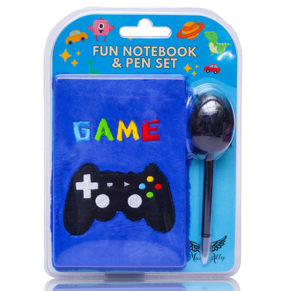 Note Pad And Fluffy Pen Set - Gamer