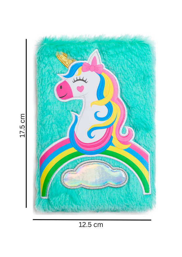 Note Pad And Fluffy Pen Set - Rainbow Unicorn