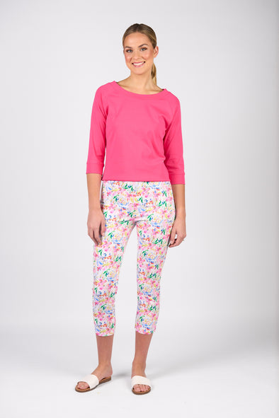 Vassalli Printed Skinny Leg 7/8 Pull On Pant - Porto