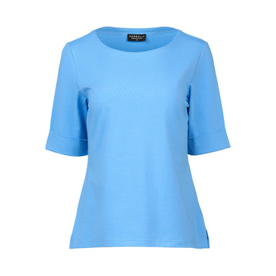 Vassalli Boat Neck Top - Sky