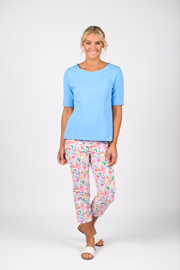Vassalli Printed Skinny Leg 7/8 Pull On Pant - Porto