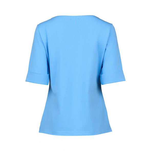 Vassalli Boat Neck Top - Sky