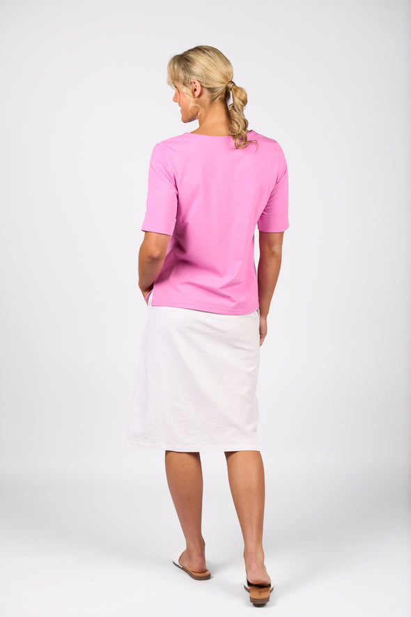 Vassalli V Neck Top - Orchid
