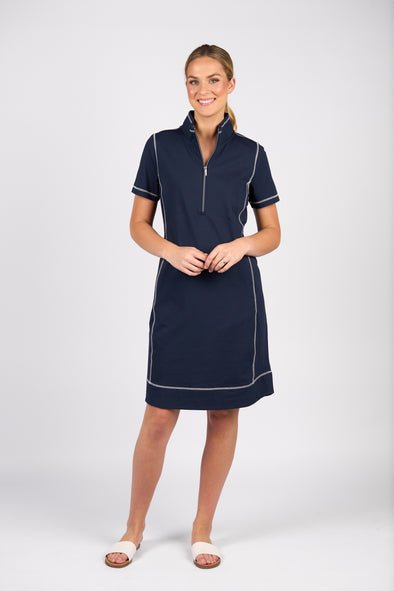 Vassalli Contrast Stitch Knit Dress