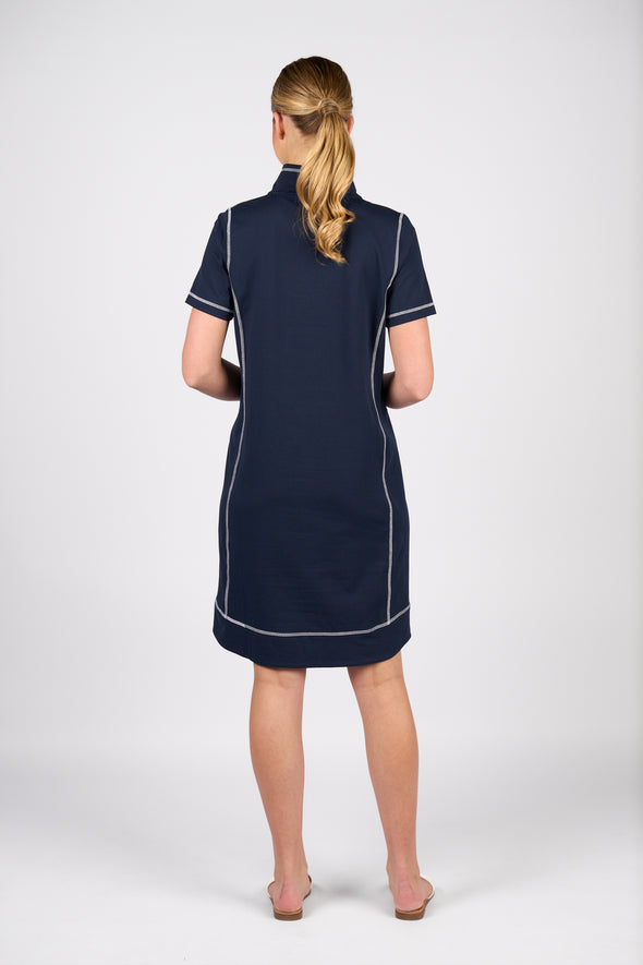 Vassalli Contrast Stitch Knit Dress