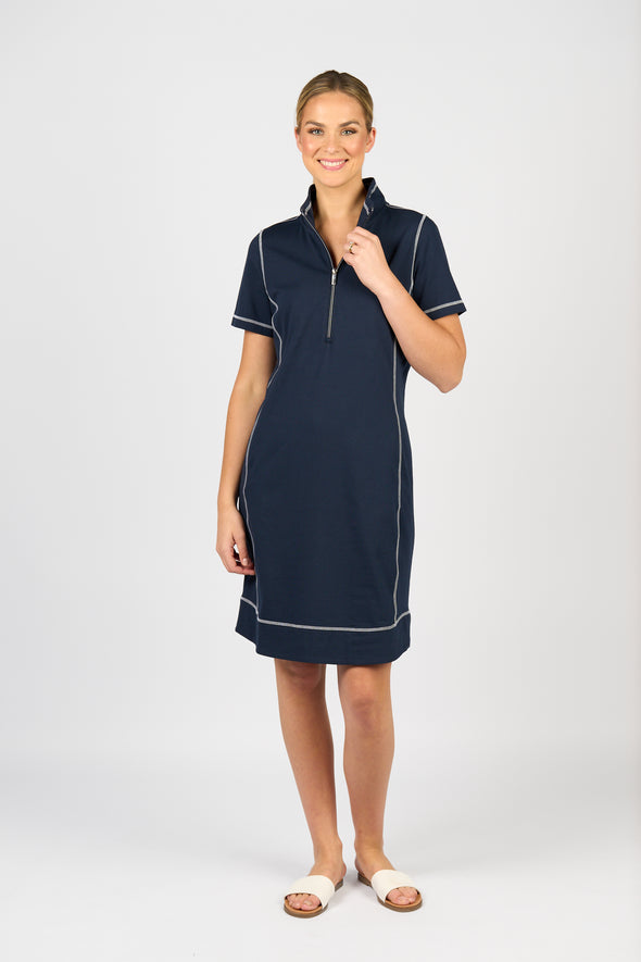 Vassalli Contrast Stitch Knit Dress