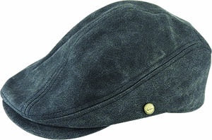 Brushed Faux Leather Ivy Cap - Black