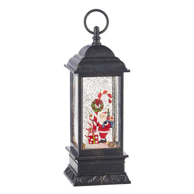 Santa With Candy Cane Musical Water Lantern