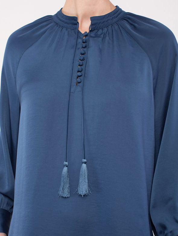 Ping Pong V Neck Button Detail Blouse