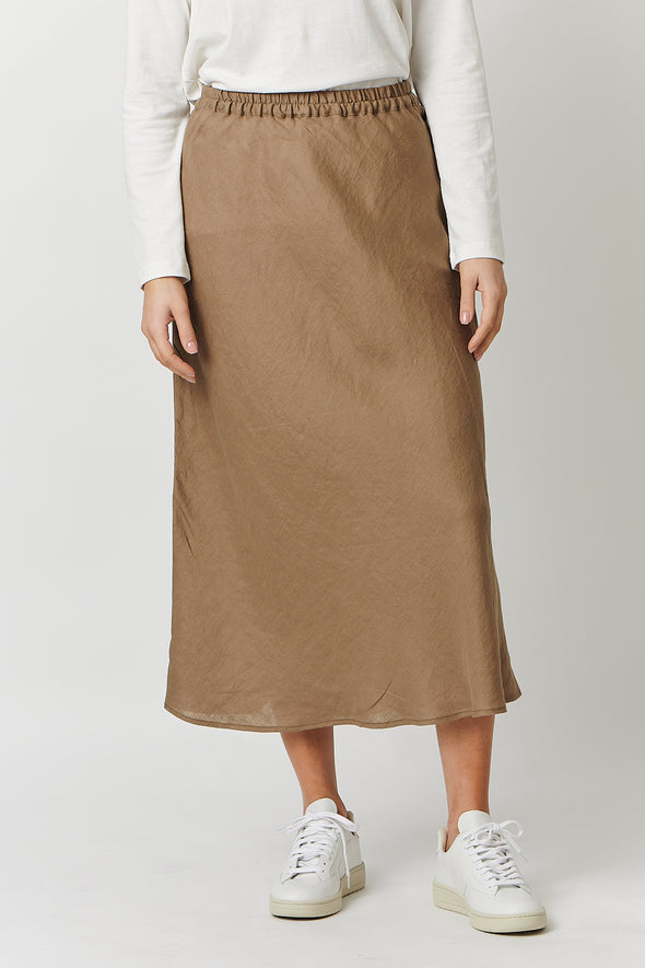 Naturals Linen Skirt - Tobacco
