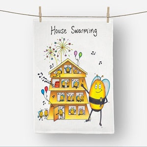 House Swarming Hand Drawn Tea Towel