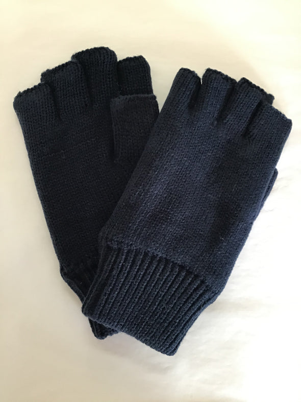 Acrylic Fingerless Gloves - Navy