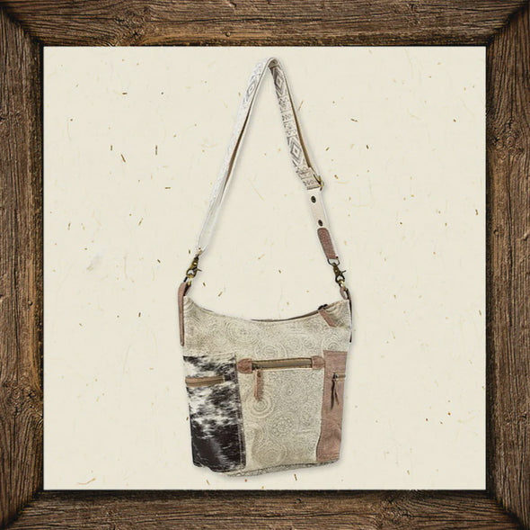 Desert Canvas Cowhide Split Handbag