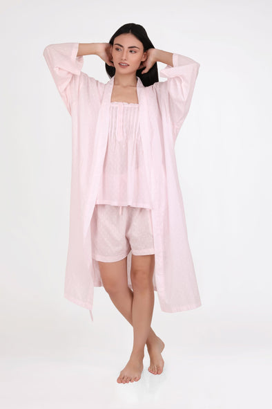 Arabella Dressing Gown - Hail Spot Pink