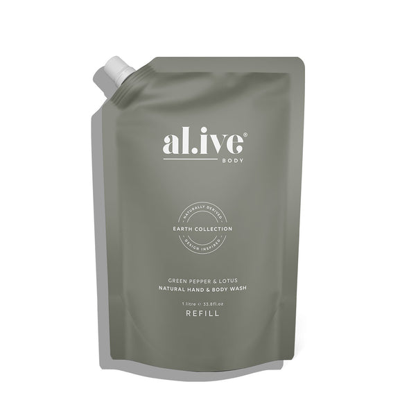 al.ive body Green Pepper And Lotus Hand/Body Wash Refill