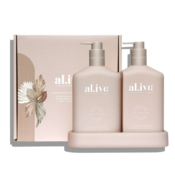 al.ive body Applewood And Goji Berry Hand And Body Wash/Lotion Duo