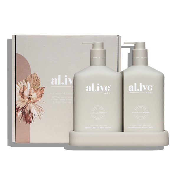 al.ive body Sea Cotton/ Coconut Hand And Body Wash/Lotion Duo