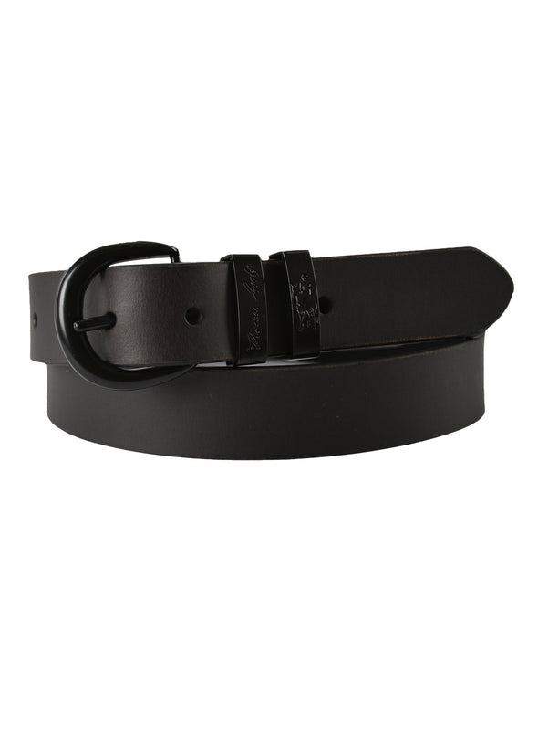 Thomas Cook Narrow Black Twin Keeper Belt