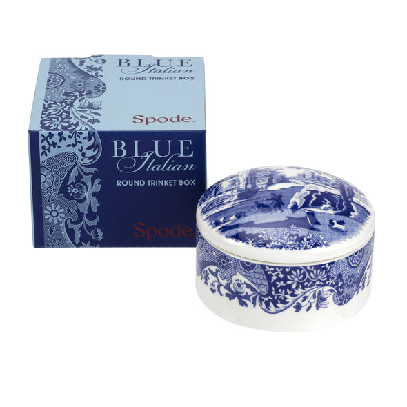 Spode Blue Italian - Round Trinket Box