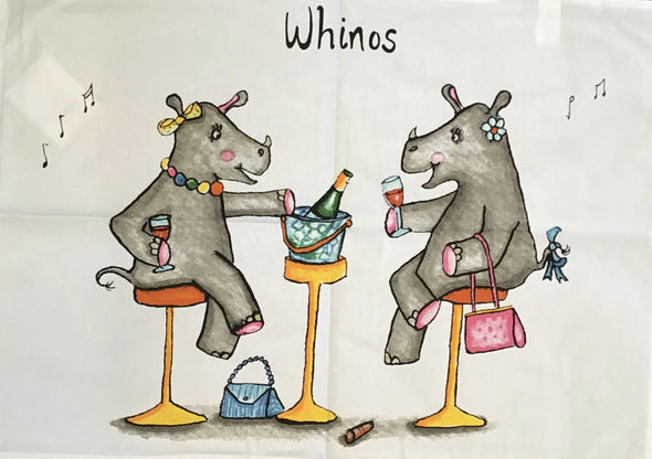 Hand Drawn Whinos Tea Towel