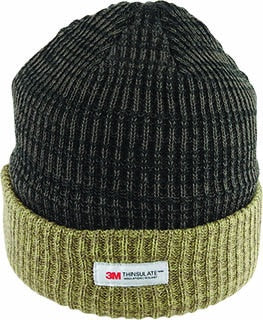 Rib Knit Beanie with contrast Cuff - Olive