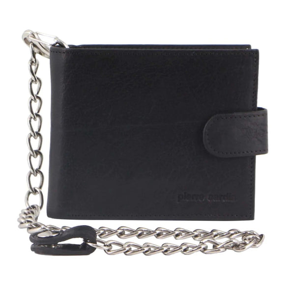 Pierre Cardin Rustic Mens Leather Wallet With Chain