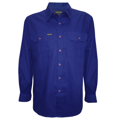 Hard Slog Full Placket Light Cotton Shirt - Royal Blue