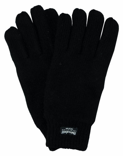 Mens Ragg Wool Thinsulate Glove - Black