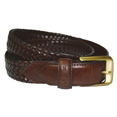 Thomas Cook Harry Leather Braided Belt - Dark Brown
